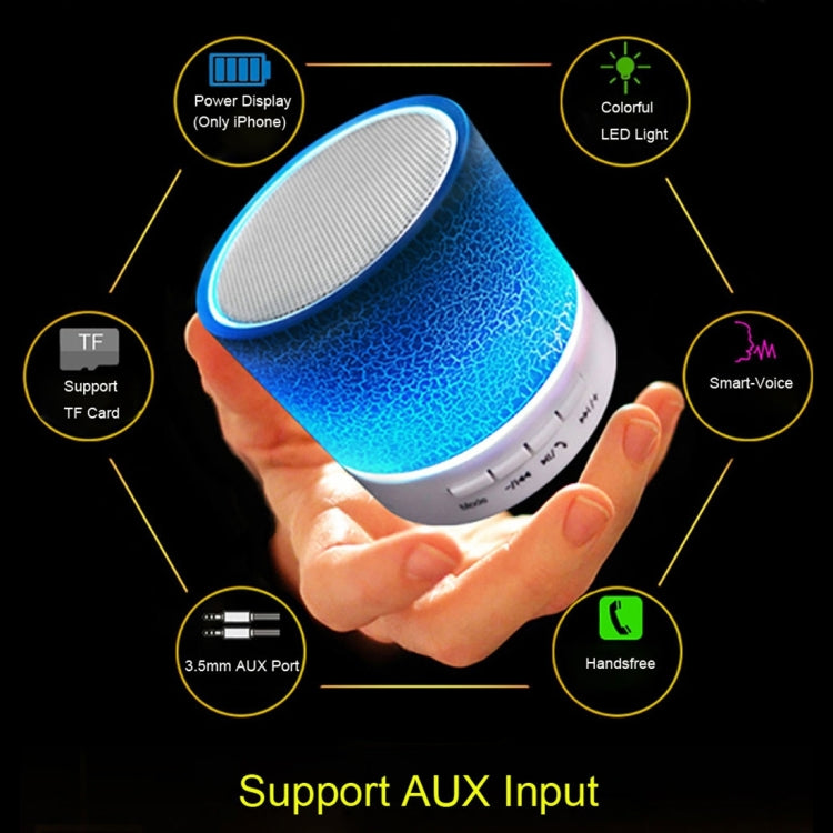 A9 Mini Portable Glare Crack Bluetooth Stereo Speaker with LED Light, Built-in MIC, Support Hands-free Calls & TF Card(Blue) - Mini Speaker by buy2fix | Online Shopping UK | buy2fix