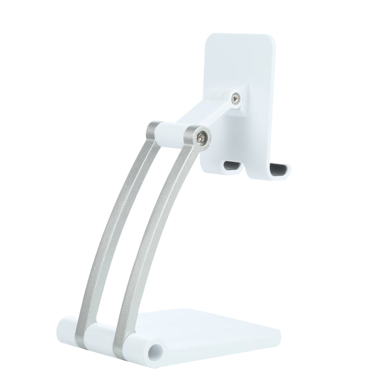 A18 Universal Aluminum Alloy Two-section Folding Mobile Phone Tablet Holder(White) - Desktop Holder by buy2fix | Online Shopping UK | buy2fix