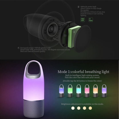 NILLKIN MC3 PRO Portable Wireless Bluetooth V4.2 Bottle Speaker with 3600mAh Power Bank & Colorful LED Light - Desktop Speaker by NILLKIN | Online Shopping UK | buy2fix