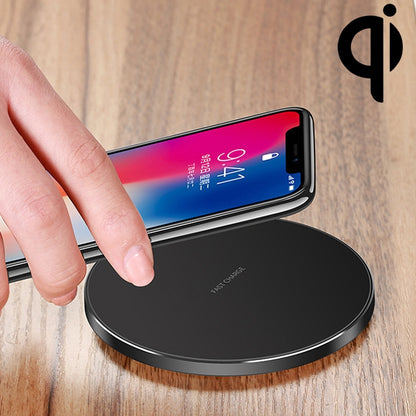 GY-68 Ultra-Thin Aluminum Alloy Wireless Fast Charging Qi Charger Pad(Black) - Wireless Charger by buy2fix | Online Shopping UK | buy2fix