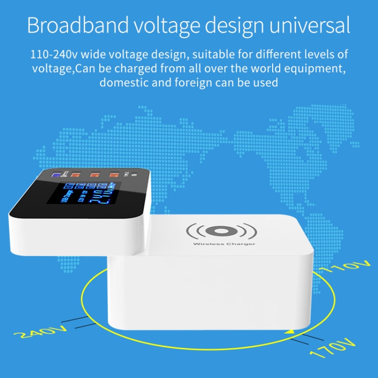 CDA33Q 40W QC 3.0 USB + 3 USB Ports + USB-C / Type-C Ports Multi-function Charger with LED Display, AU Plug - Multifunction Charger by buy2fix | Online Shopping UK | buy2fix