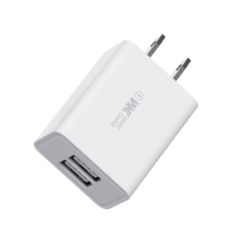 WK WP-U56 2A Dual USB Fast Charging Travel Charger Power Adapter, US Plug (White) - Apple Accessories by WK | Online Shopping UK | buy2fix