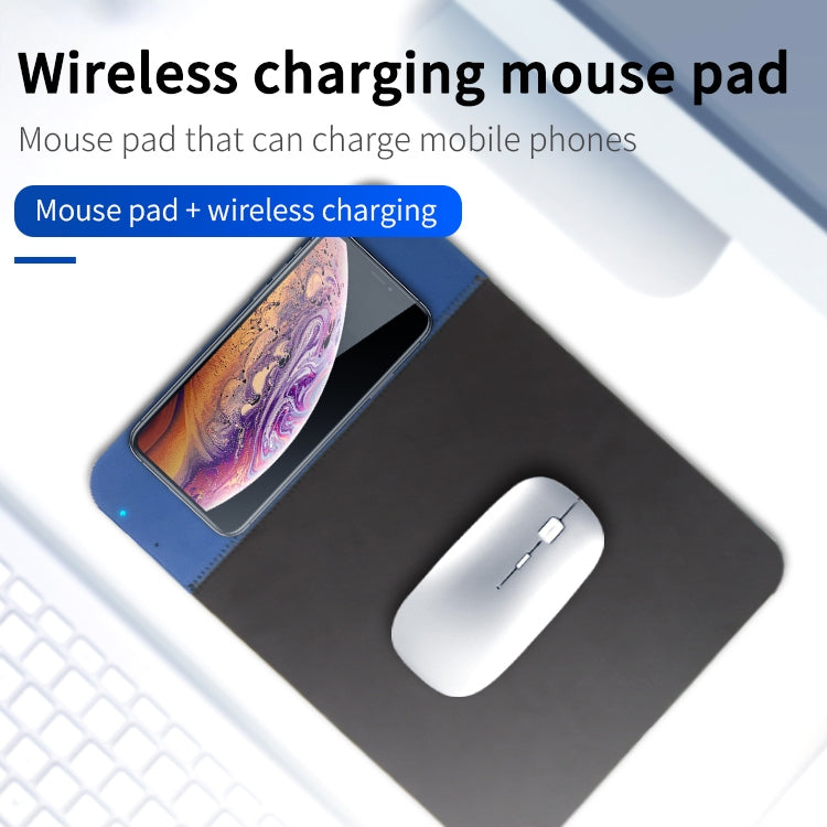 OJD-36 QI Standard 10W Lighting Wireless Charger Rubber Mouse Pad, Size: 26.2 x 19.8 x 0.65cm (Blue) - Apple Accessories by buy2fix | Online Shopping UK | buy2fix