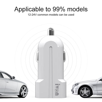 IVON CC13 QC 3.0 Fast Charging Car Charger (White) - In Car by IVON | Online Shopping UK | buy2fix