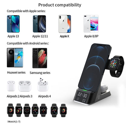 H35 6 in 1 15W Digital Display Magsafe Magnetic Wireless Charger with Alarm Clock Function - Multifunction Charger by buy2fix | Online Shopping UK | buy2fix