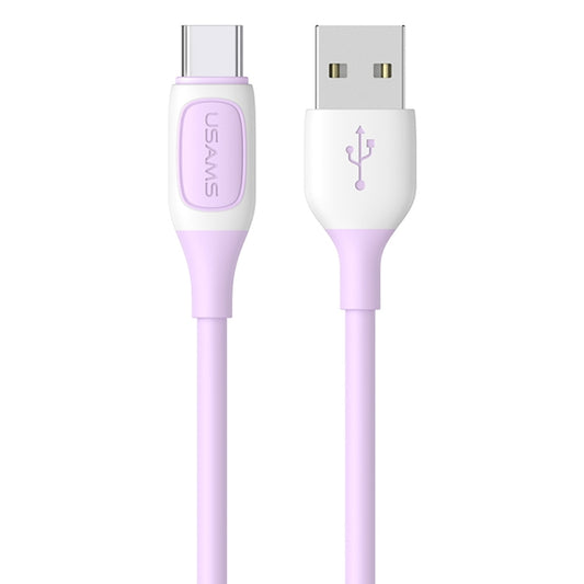 USAMS US-SJ596 Jelly Series USB to Type-C Two-Color Data Cable, Cable Length: 1m(Purple) -  by USAMS | Online Shopping UK | buy2fix