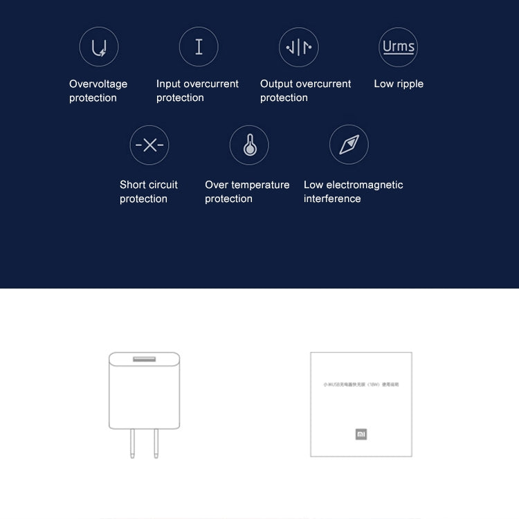 Original Xiaomi 18W Wall Charger Adapter Single Port USB Quick Charger, US Plug - Apple Accessories by Xiaomi | Online Shopping UK | buy2fix