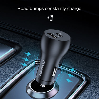 awei C-822 18W PD 8 Pin + 18W QC 3.0 USB Interface Car Charger(Black) - Car Charger by awei | Online Shopping UK | buy2fix