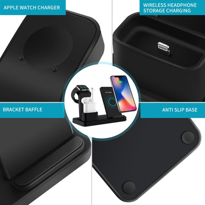 Q12 3 in 1 Quick Wireless Charger for iPhone, Apple Watch, AirPods and other Android Smart Phones(Black) - Apple Accessories by buy2fix | Online Shopping UK | buy2fix