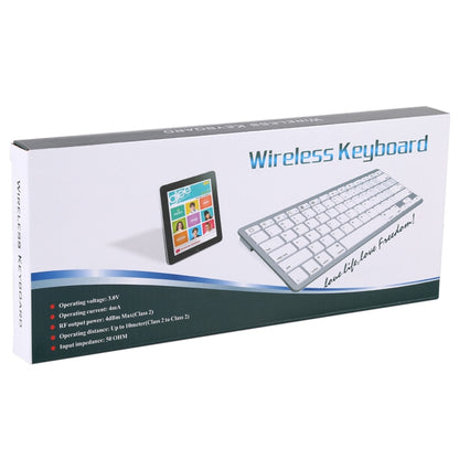 WB-8022 Ultra-thin Wireless Bluetooth Keyboard for iPad, Samsung, Huawei, Xiaomi, Tablet PCs or Smartphones, Russian Keys(Silver) - Computer & Networking by buy2fix | Online Shopping UK | buy2fix