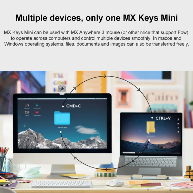 Logitech MX Keys Mini Wireless Bluetooth Ultra-thin Smart Backlit Keyboard (Black) - Wireless Keyboard by Logitech | Online Shopping UK | buy2fix