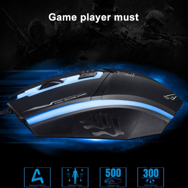 Chasing Leopard 199 USB 1600DPI Three-speed Adjustable LED Backlight Wired Optical Gaming Mouse, Length: 1.3m(White) - Wired Mice by Chasing Leopard | Online Shopping UK | buy2fix