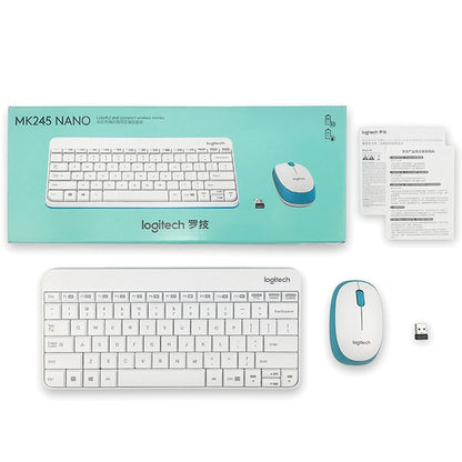 Logitech MK245 Nano Wireless Keyboard Mouse Set (White) - Wireless Keyboard by Logitech | Online Shopping UK | buy2fix