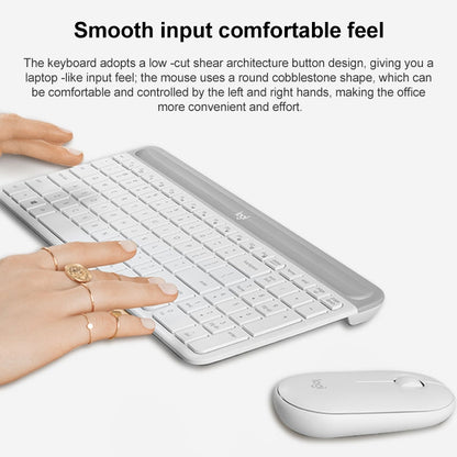 Logitech MK470 Wireless Silence Keyboard Mouse Set (White) - Wireless Keyboard by Logitech | Online Shopping UK | buy2fix