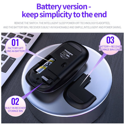YINDIAO A2 2.4GHz 1600DPI 3-modes Adjustable Wireless Silent Mouse, Battery Powered(White) - Computer & Networking by YINDIAO | Online Shopping UK | buy2fix