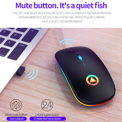 YINDIAO A2 BT3.0 + BT5.0 + 2.4GHz 1600DPI 3-modes Adjustable RGB Light Wireless Silent Bluetooth Mouse (Rose Gold) - Computer & Networking by YINDIAO | Online Shopping UK | buy2fix