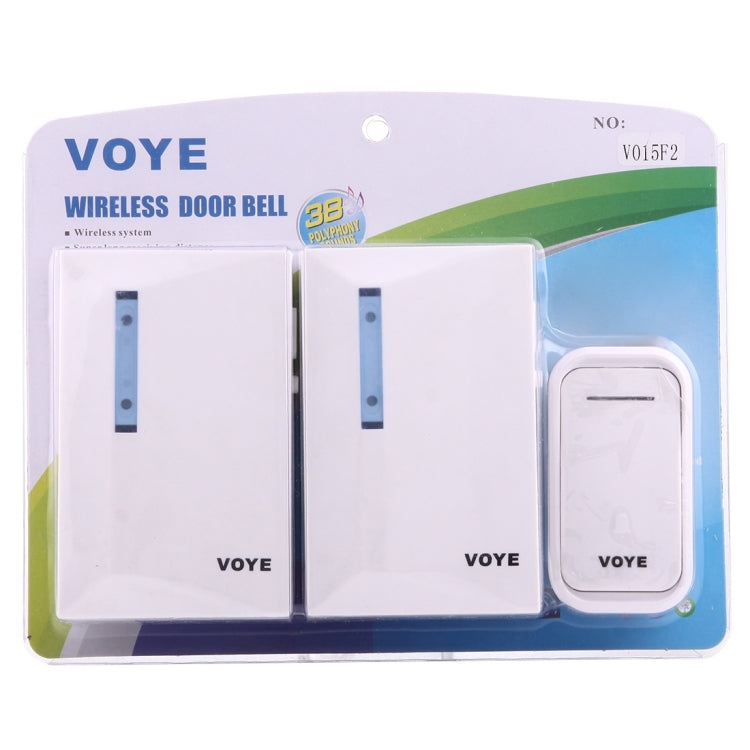 VOYE V015F2 Wireless Smart Music Home Doorbell with Dual Receiver, Remote Control Distance: 120m (Open Air) - Security by VOYE | Online Shopping UK | buy2fix