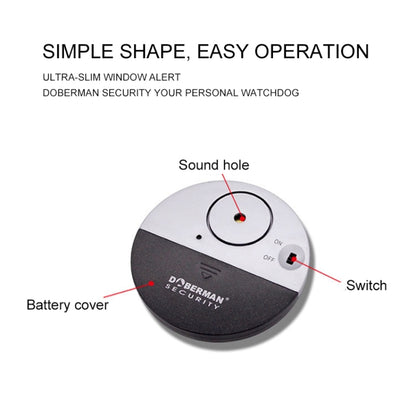 DOBERMAN SE-0106 Ultra-slim Round Door / Window Alert Detect Vibration Sensor Alarm for Home Alarms Security - Security by buy2fix | Online Shopping UK | buy2fix