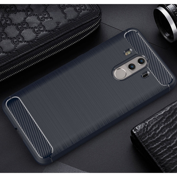 For Huawei  Mate 10 Pro Brushed Texture Carbon Fiber Shockproof TPU Rugged Armor Protective Case (Navy Blue) - Huawei Cases by buy2fix | Online Shopping UK | buy2fix