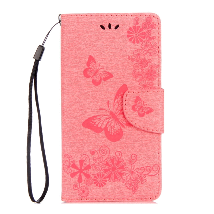 For Motorola Moto G5 Plus Pressed Flowers Butterfly Pattern Horizontal Flip Leather Case with Holder & Card Slots & Wallet(Pink) - Motorola Cases by buy2fix | Online Shopping UK | buy2fix