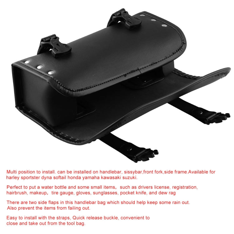 MB-OT012-BK Motorcycle Modification Accessories Universal PU Leather Waterproof Tool Bag, Size: 30.5 x 12 x 9cm - Bags & Luggages by buy2fix | Online Shopping UK | buy2fix