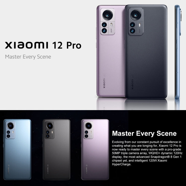 Xiaomi 12 Pro Global EU Version, 50MP Camera, 12GB+256GB, Triple Back Cameras, Face ID & Screen Fingerprint Identification, 4600mAh Battery, 6.73 inch MIUI 13 / Android 12 Snapdragon 8 Gen 1 Octa Core up to 3.0GHz, Network: 5G, NFC(Grey) - Xiaomi MI by Xiaomi | Online Shopping UK | buy2fix