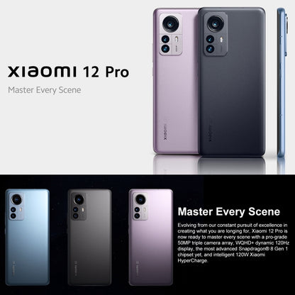 Xiaomi 12 Pro Global EU Version, 50MP Camera, 12GB+256GB, Triple Back Cameras, Face ID & Screen Fingerprint Identification, 4600mAh Battery, 6.73 inch MIUI 13 / Android 12 Snapdragon 8 Gen 1 Octa Core up to 3.0GHz, Network: 5G, NFC(Grey) - Xiaomi MI by Xiaomi | Online Shopping UK | buy2fix