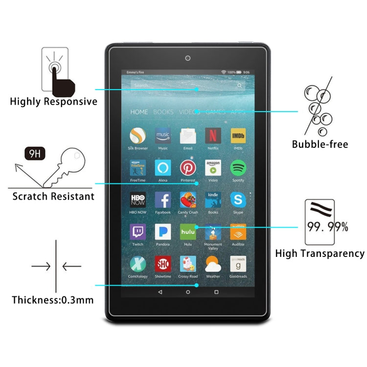 0.3mm 9H Full Screen Tempered Glass Film for Amazon Kindle Fire 7 2017 - Others by buy2fix | Online Shopping UK | buy2fix