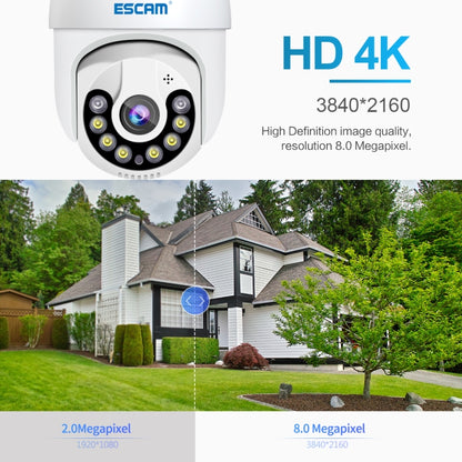 ESCAM QF800 H.265X 8MP AI Humanoid Detection Auto Tracking Waterproof WiFi IP Camera,US Plug(White) - Security by ESCAM | Online Shopping UK | buy2fix