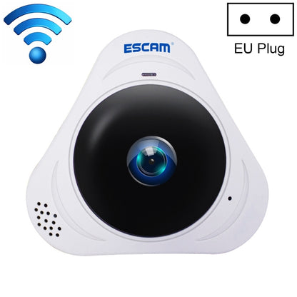 ESCAM Q8 960P 360 Degrees Fisheye Lens 1.3MP WiFi IP Camera, Support Motion Detection / Night Vision, IR Distance: 5-10m, EU Plug(White) - Security by ESCAM | Online Shopping UK | buy2fix