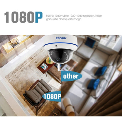 ESCAM Speed QD800WIFI ONVIF HD 1080P 2.0MP P2P Private Cloud Waterproof Security WiFi IP Camera, Support Motion Detection / Night Vision, IR Distance: 10m(EU Plug) - Security by buy2fix | Online Shopping UK | buy2fix