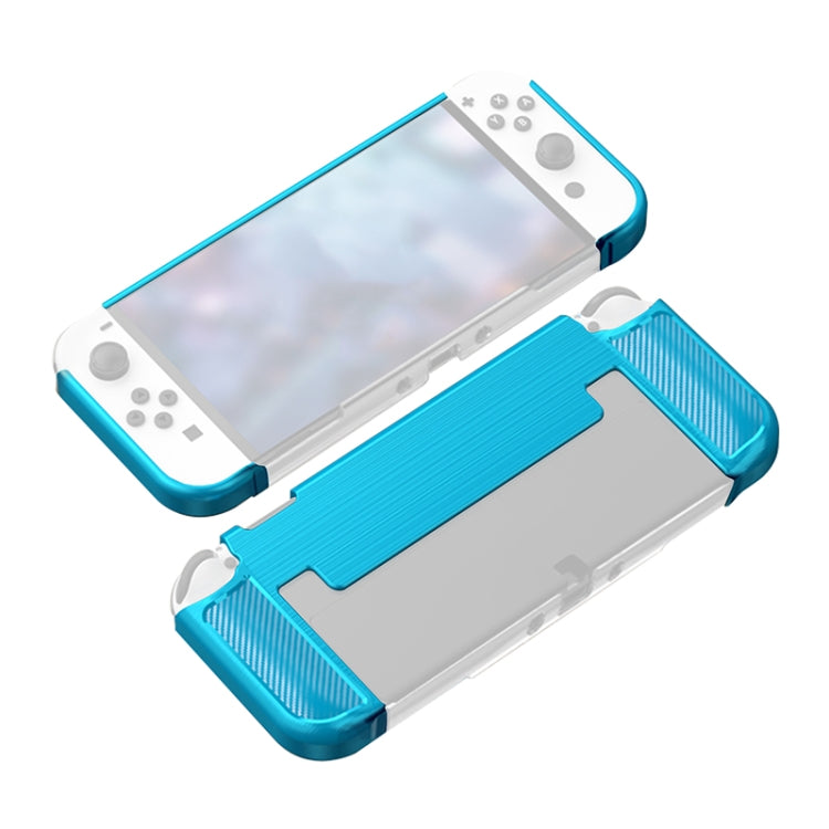 Carbon Fiber TPU Shockproof Protective Case For Nintendo Switch OLED(Blue) - Cases by buy2fix | Online Shopping UK | buy2fix