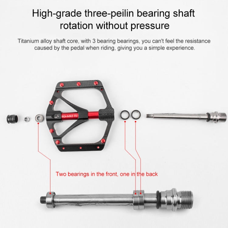 PROMEND PD-M82-TI 1 Pair Mountain Bicycle Titanium Alloy Shaft 3-Bearings Wide Pedals (Silver) - Pedals by PROMEND | Online Shopping UK | buy2fix