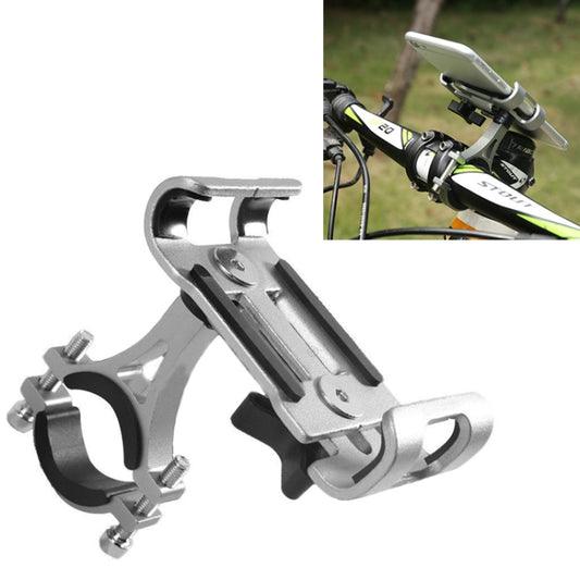 Universal Non-rotatable Aluminum Alloy Fixing Frame Motorcycle Bicycle Mobile Phone Holder (Titanium Color) - Outdoor & Sports by buy2fix | Online Shopping UK | buy2fix