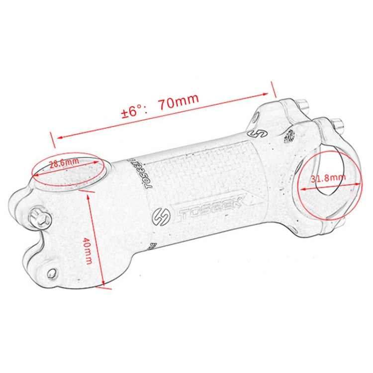 TOSEEK Road Mountain Bike Ultra-light Handlebar Stem Riser Faucet, Size: 6 Degree, 70mm (Gloss) - Outdoor & Sports by TOSEEK | Online Shopping UK | buy2fix