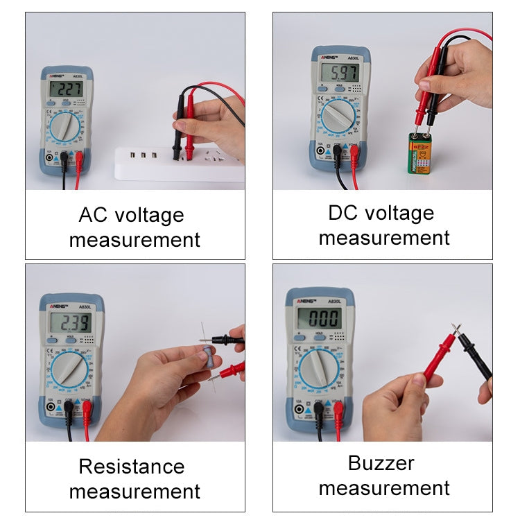 ANENG A830L Handheld Multimeter Household Electrical Instrument(Blue Yellow) - Consumer Electronics by ANENG | Online Shopping UK | buy2fix