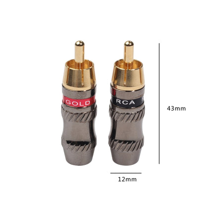 REXLIS TR026 2 PCS RCA Male Plug Audio Jack Gold Plated Adapter for DIY Audio Cable & Video cable - RCA Adapter by REXLIS | Online Shopping UK | buy2fix
