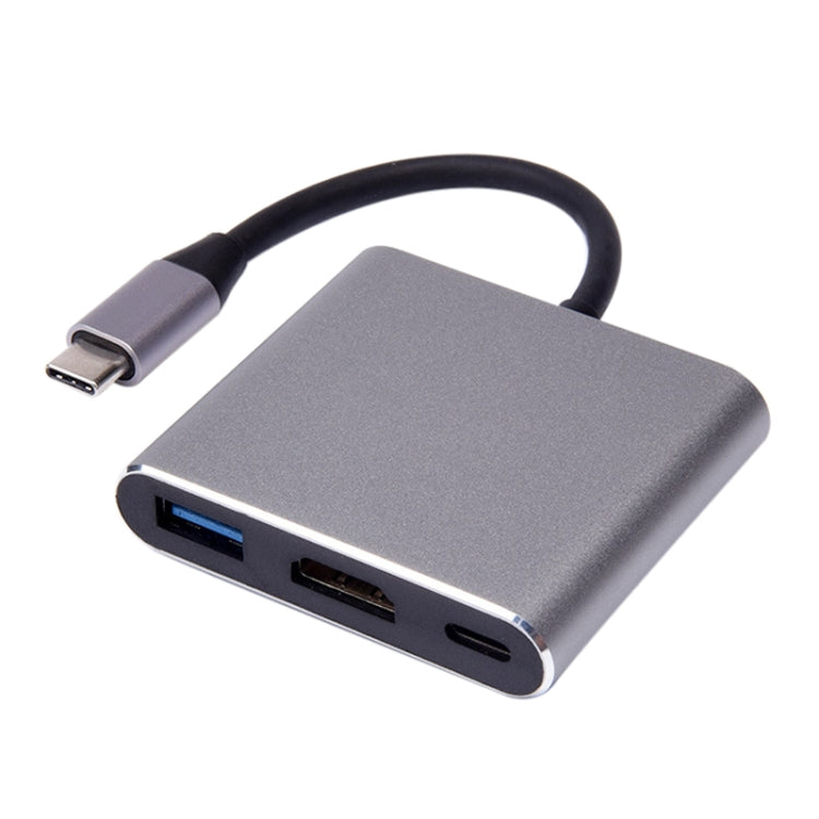 V125 UCB-C / Type-C Male to PD +  HDMI + USB 3.0 Female 3 in 1 Converter(Grey) - Computer & Networking by buy2fix | Online Shopping UK | buy2fix