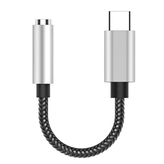 TA14 USB-C / Type-C Male to 3.5mm Audio Female Straight Earphone Adapter (Silver) - Type-C Adapter by buy2fix | Online Shopping UK | buy2fix