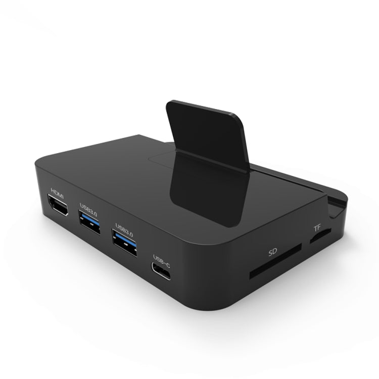 9138 6 in 1 USB-C / Type-C to 4K HDMI + 2 x USB 3.0 + Type-C + SD / TF Card Reader Multifunctional HUB Docking Station with Holder (Black) - Computer & Networking by buy2fix | Online Shopping UK | buy2fix