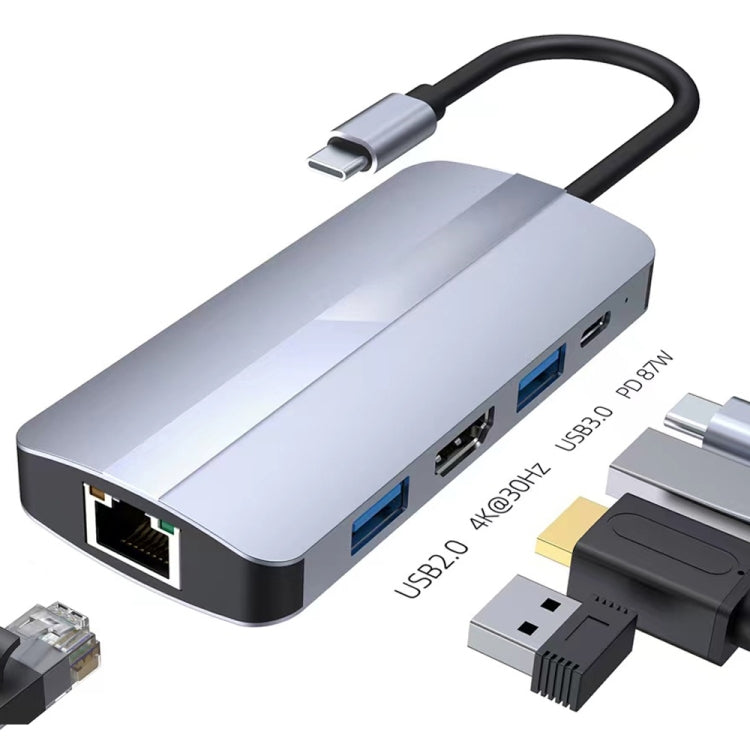 BYL-2109 5 in 1 USB-C / Type-C to USB Multifunctional Docking Station HUB Adapter - Computer & Networking by buy2fix | Online Shopping UK | buy2fix