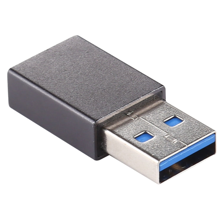 USB 3.0 Male to Type-C / USB-C Female Aluminium Alloy Adapter (Black) - Computer & Networking by buy2fix | Online Shopping UK | buy2fix