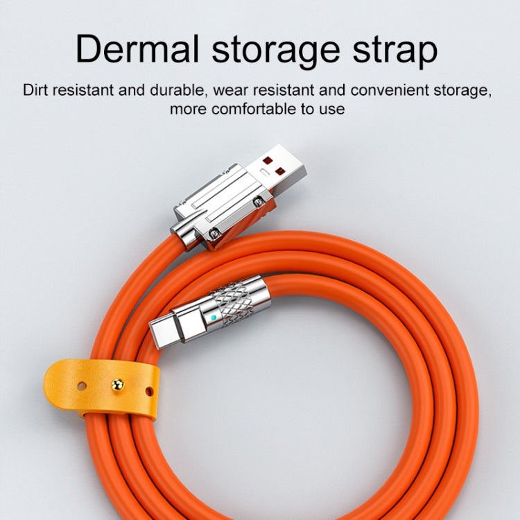 Mech Series 6A 120W USB to USB-C / Type-C Metal Plug Silicone Fast Charging Data Cable, Length: 1.2m(Orange) -  by buy2fix | Online Shopping UK | buy2fix