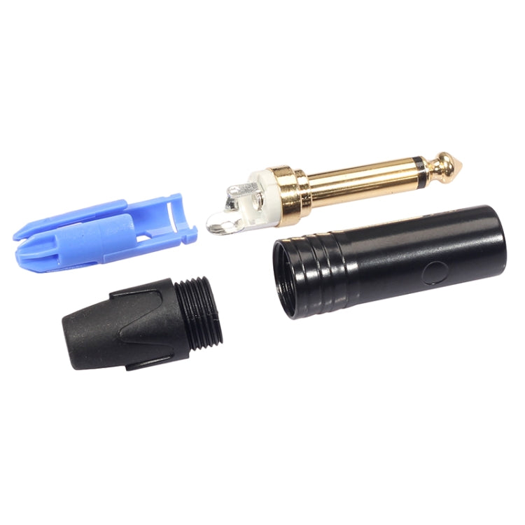 10 PCS TC202 6.35mm Gold-plated Mono Sound Welding Audio Adapter Plug(Black) - Consumer Electronics by buy2fix | Online Shopping UK | buy2fix