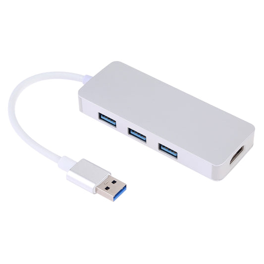 4 in 1 USB 3.0 to 3 x USB 3.0 + HDMI Adapter(Silver) - USB 3.0 HUB by buy2fix | Online Shopping UK | buy2fix