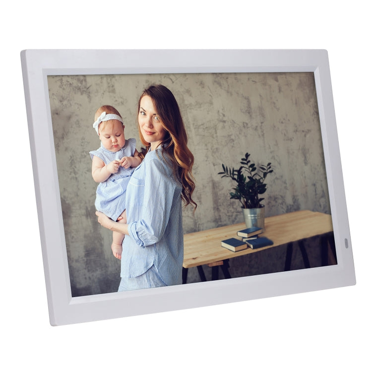 21.5 inch LED Display Digital Photo Frame with Holder & Remote Control, US Plug(White) - Consumer Electronics by buy2fix | Online Shopping UK | buy2fix