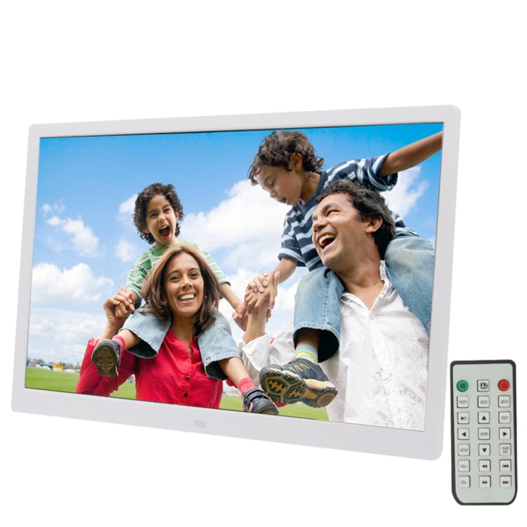 17.0 inch LED Display Digital Photo Frame with Holder / Remote Control, Allwinner Technology, Support USB / SD Card Input / OTG, US/EU/UK Plug(White) - Consumer Electronics by buy2fix | Online Shopping UK | buy2fix