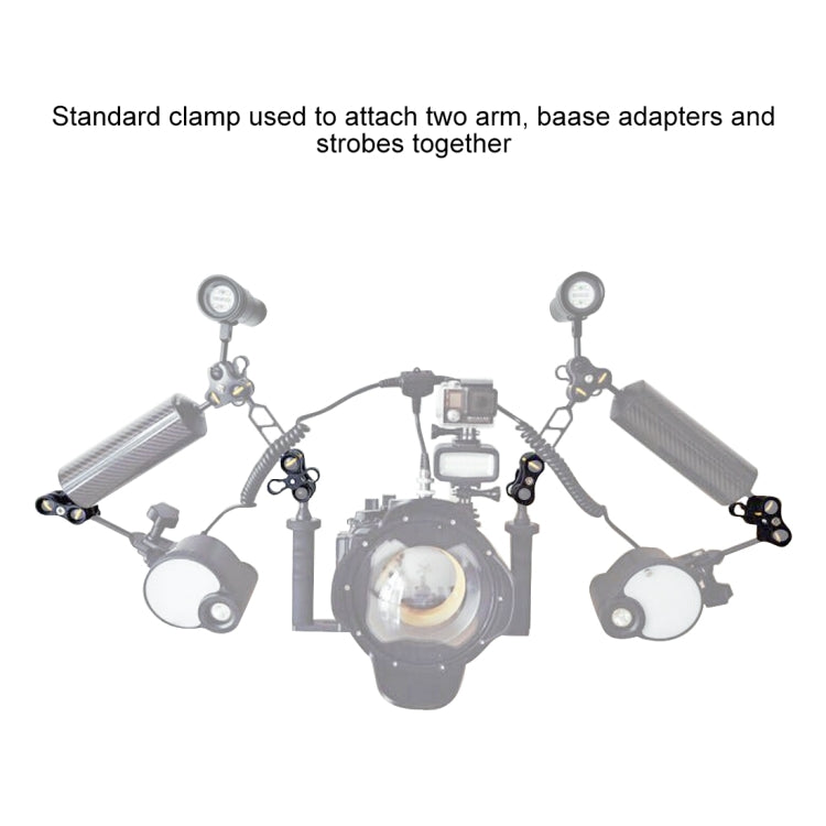 PULUZ Dual Aluminum Alloy Clamp for Underwater Arm System - Camera Accessories by PULUZ | Online Shopping UK | buy2fix