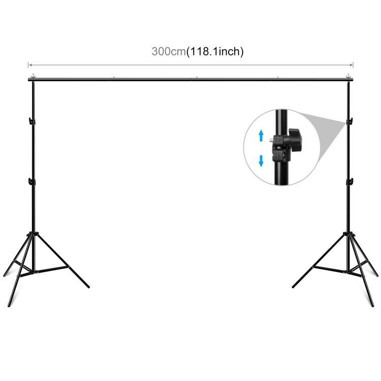 PULUZ 2 x 3m Photo Studio Background Support Stand Backdrop Crossbar Bracket(Black) - Camera Accessories by PULUZ | Online Shopping UK | buy2fix