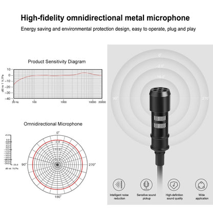 PULUZ 1.5m 3.5mm Jack Lavalier Wired Condenser Recording Microphone - Consumer Electronics by PULUZ | Online Shopping UK | buy2fix